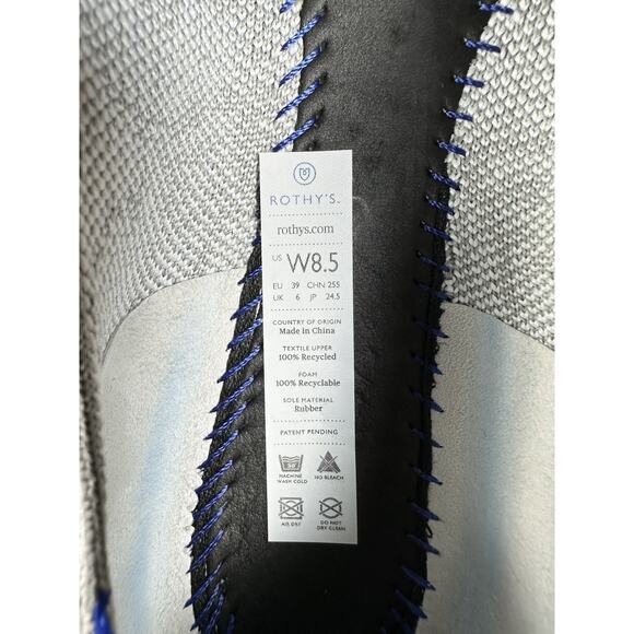 Women's Rothy's The Flat Gray/White Flats Sz 8.5 EUC! - Picture 9 of 9